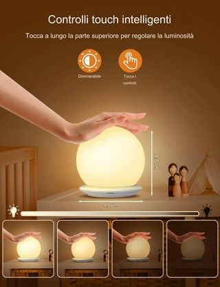 Pallina bianca colorata morbida luce notturna