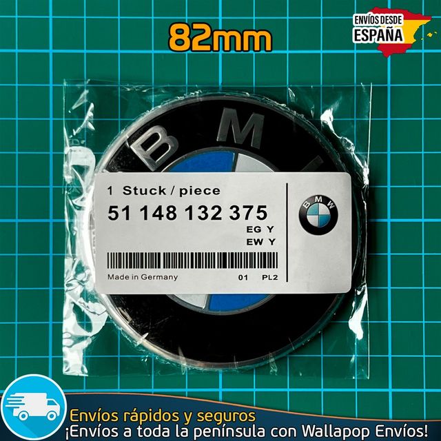 Emblema BMW 82mm de 2 Pines Capó/Maletero Adhesivo