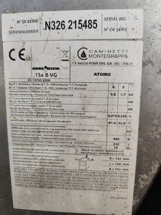 Stufa a pellet in perfette condizioni 