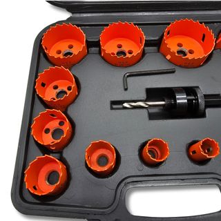 ✅ Maletín 10 sierras de corona + accesorios 