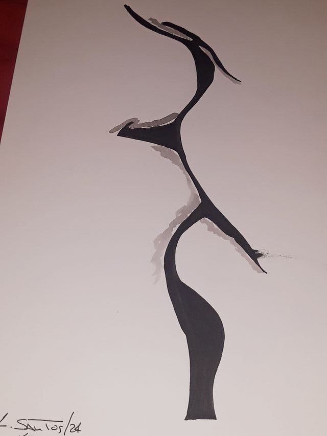 The Kiss Lamina Minimalista Fundo Preto (A4)