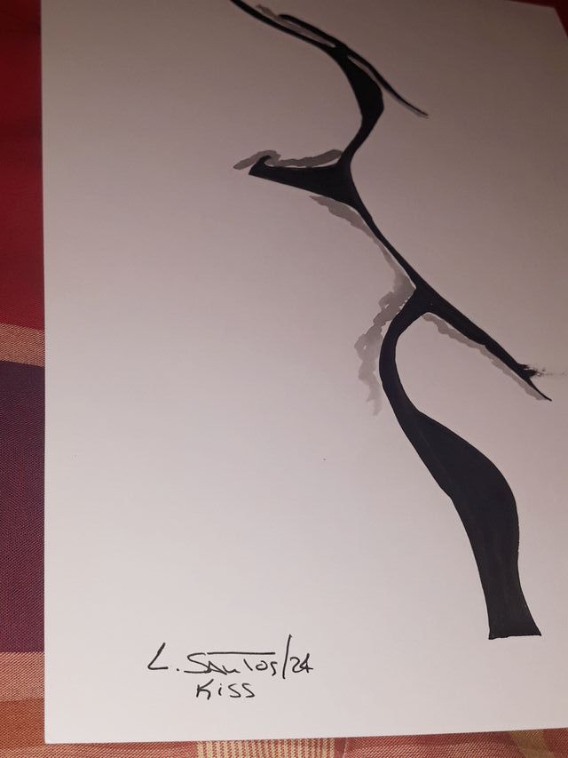 The Kiss Lamina Minimalista Fundo Preto (A4)