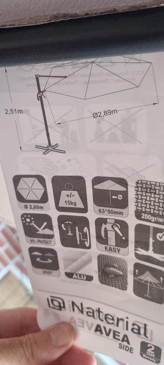 PARASOL excentrico 289cm diametro