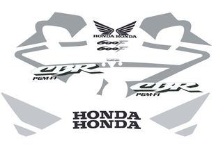 Juego pegatinas moto HONDA CBR 600F 2001-05 PLATA