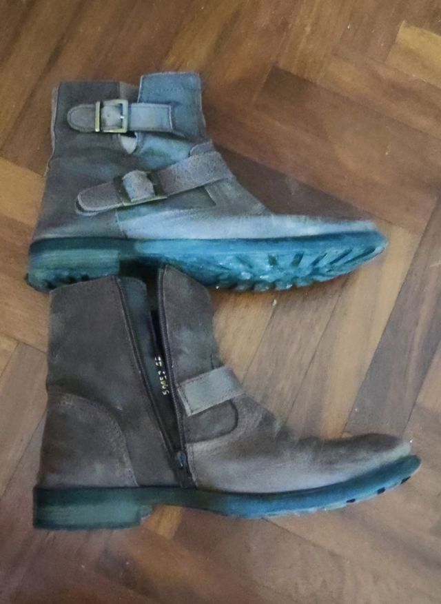 Botas de piel moto custom