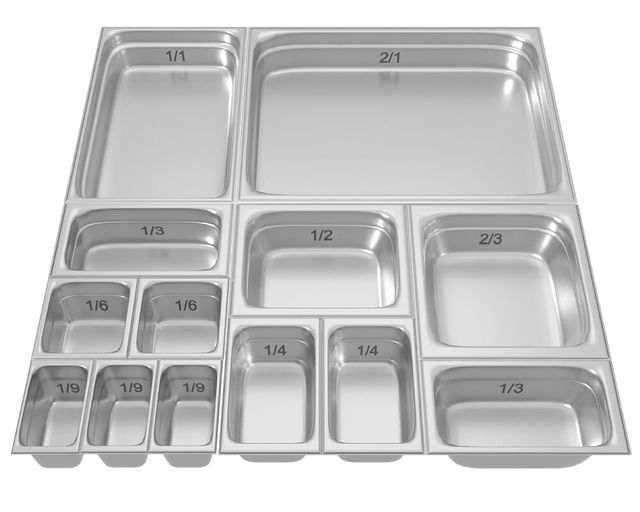 4 Recipientes acero INOX 1/9 GGM Gastro