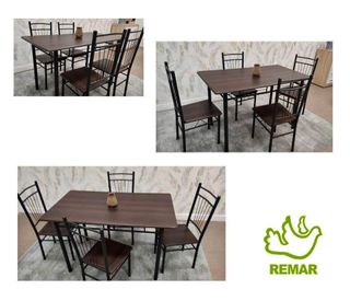 NUEVA mesa +4 sillas economica marron 120x75cm