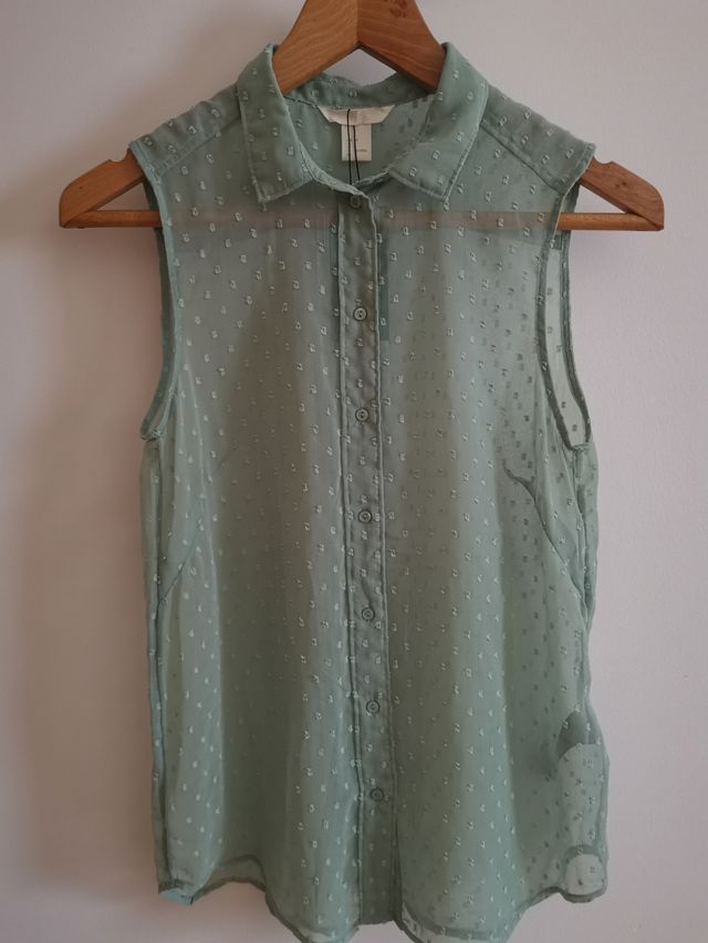 Camisa mint sin mangas