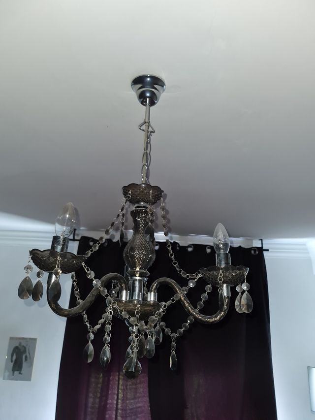 lámpara de techo retro, vintage negra