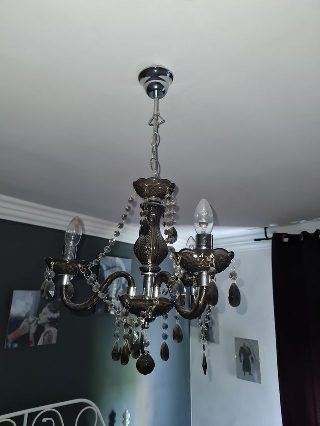 lámpara de techo retro, vintage negra