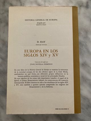 Europa en los siglos XIV Y XV. DENIS HAY