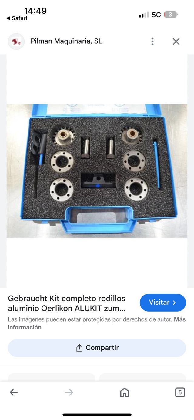 Kit completo de rodillos de aluminio