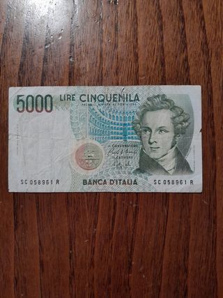 Banconota 5000 Lire Italia
