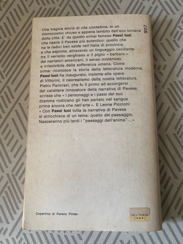 libro Paesi tuoi di cesare pavese