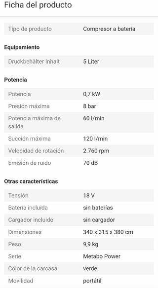 Compresor de aire METABO