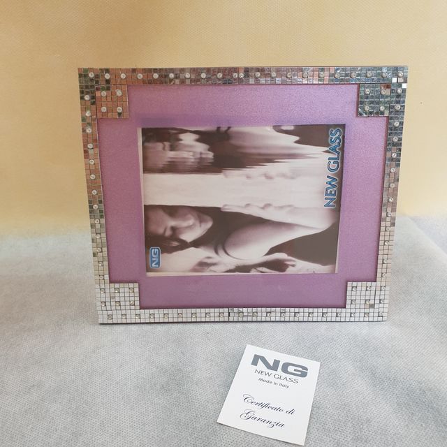 Portafoto lilla con strasse applicati