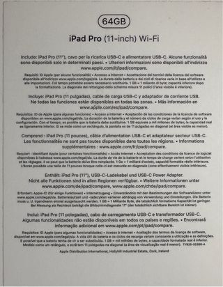 Ipad Pro 11 WIFI 64 Gb