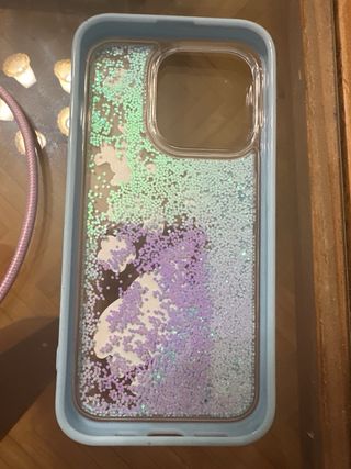 Funda Iphone 14 Plus + cable cargador Lilo&Stich