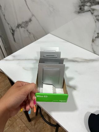 Pack interruptores luz plata