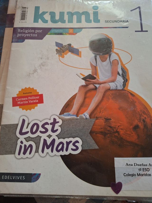 Libro texto 1º ESO. Religión. Editorial Edelvives.