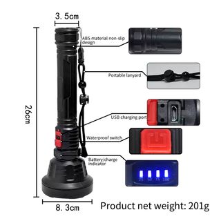 Linterna Táctica LED USB Potente