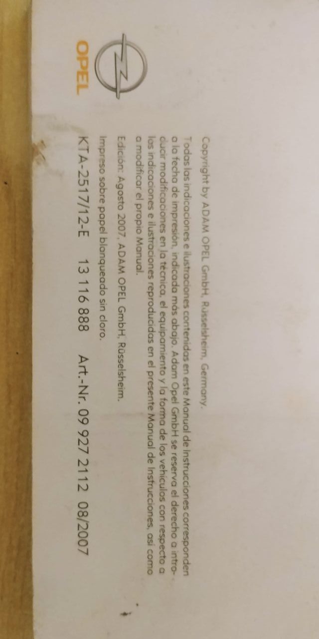 Manual de instrucciones opel vectra c