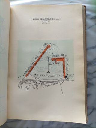 Plano mapa puerto Arenys de mar año 1926