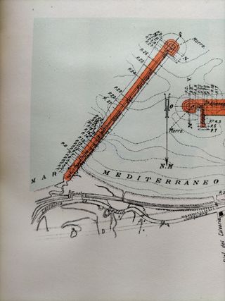Plano mapa puerto Arenys de mar año 1926