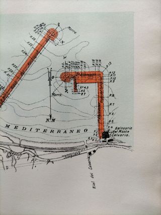 Plano mapa puerto Arenys de mar año 1926