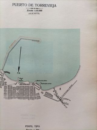 Plano mapa puerto de Torrevieja año 1926