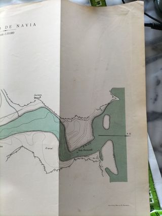 Plano mapa puerto de Navia año 1926.