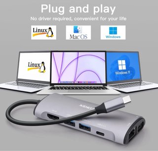 EOKEX USB C Hub, USB-C Hub 8 en 1 con 4K HDMI
