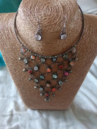Collar y pendientes plata 