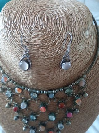 Collar y pendientes plata 