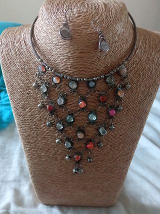 Collar y pendientes plata 