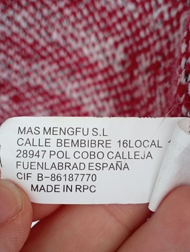 Chaqueta larga gris con rayas granates REBAJADO