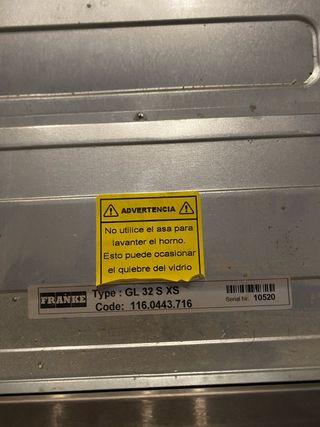 Horno Franke multifuncion 58L. GL 32 S XS