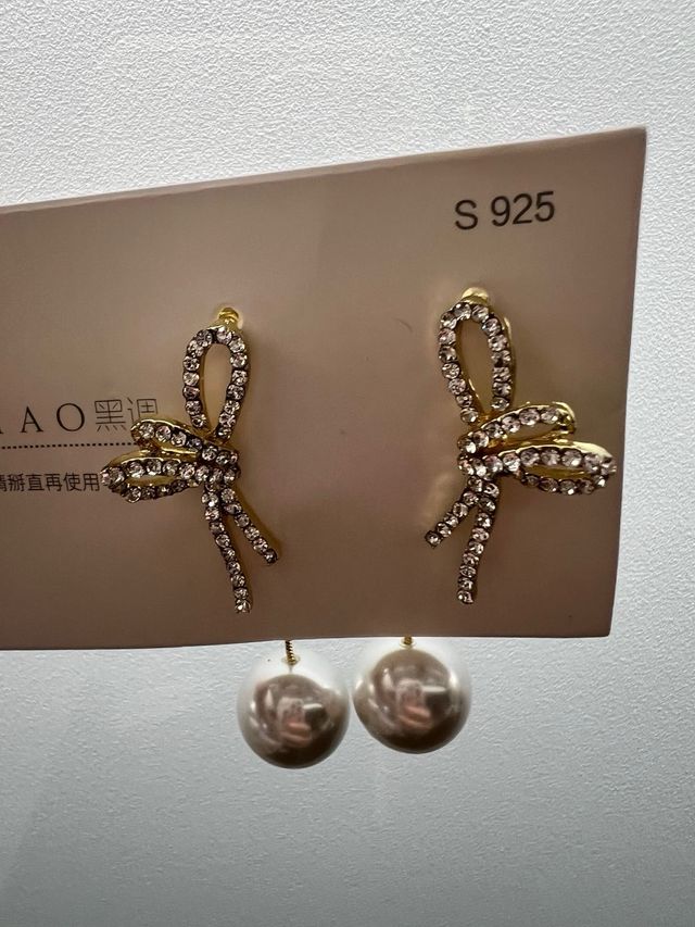 Orecchini nuovi fiocco e perla 