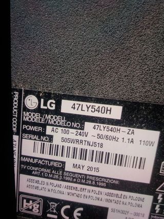 Pie base tv LG 47LY540H