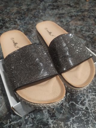 Sandalias plateadas 39