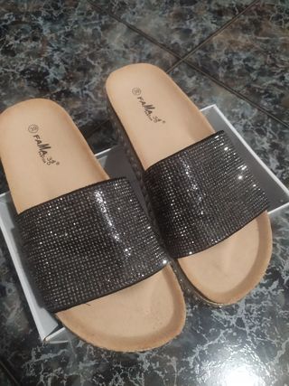 Sandalias plateadas 39