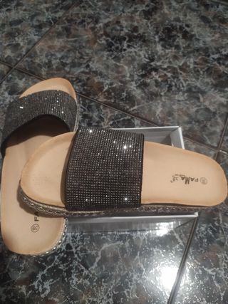 Sandalias plateadas 39