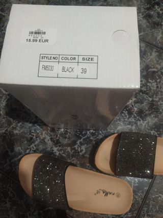 Sandalias plateadas 39