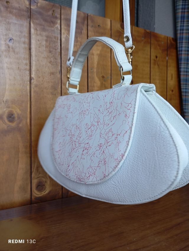 Borsetta in pelle Vintage Bianca