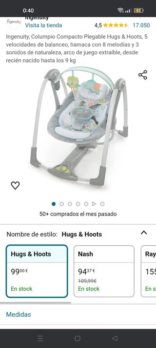 Hamaca columpio balancín Compacto Plegable