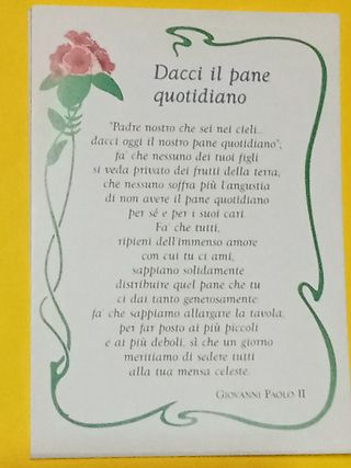 34 cartoline  padre nostro + dacci il pane quotidi