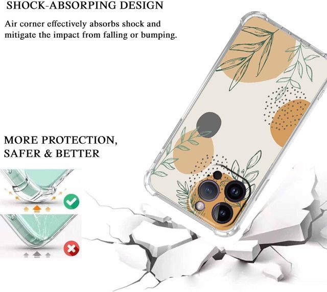 Funda iPhone 14 decorada flores transparente nueva