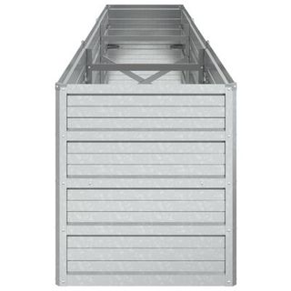 vidaXL Arriate de acero galvanizado plateado