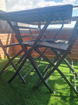 Mesa y sillas plegable de jardín para 4 personas