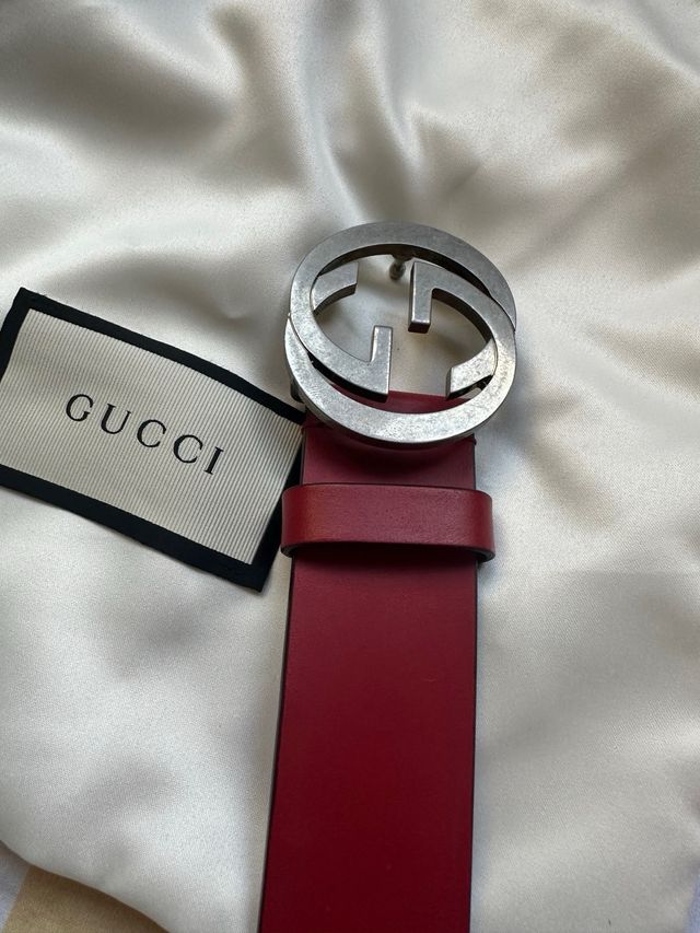 Cinturón cuero rojo Gucci